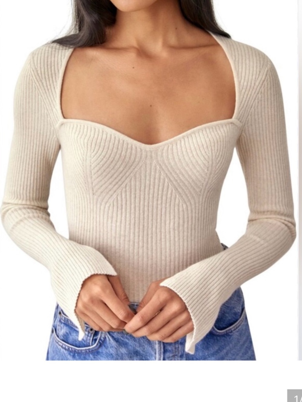 Reformation Cream Glenna Cashmere Sweater Size S